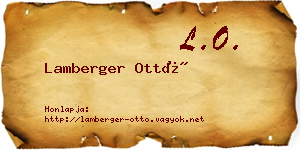 Lamberger Ottó névjegykártya